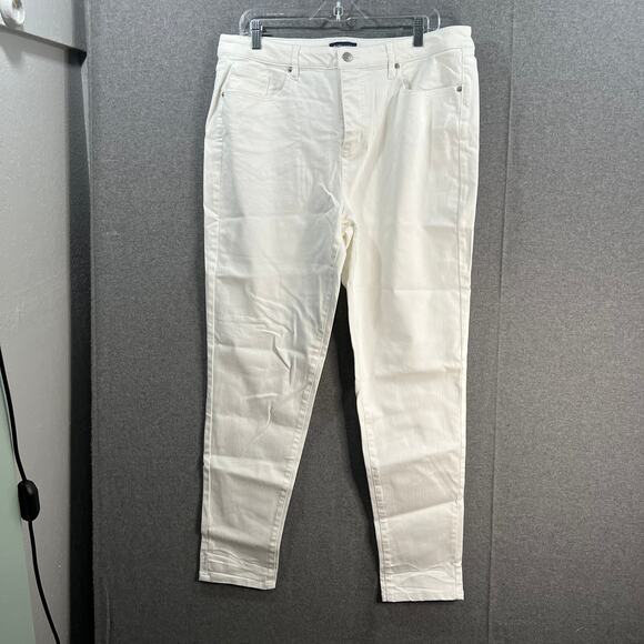 Studio Park x Leah Williams Tall 5-Pocket Skinny Je White, Tall size 16 - Picture 1 of 8